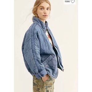 Free People quilted dolman denim jacket
